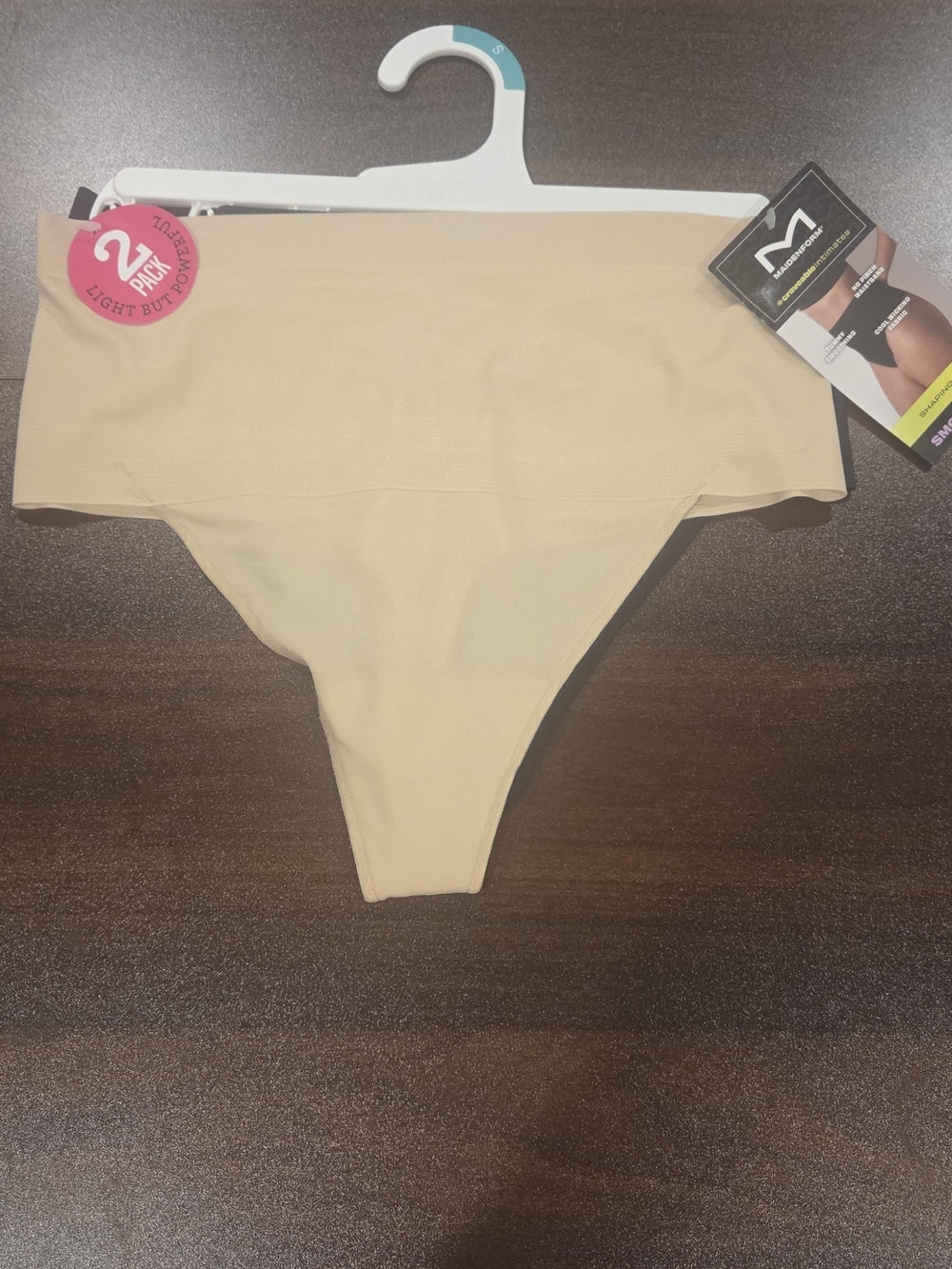 Maidenform Smooths Shaping Thong Shaping Thong 2-Pack in Beige & Black Size